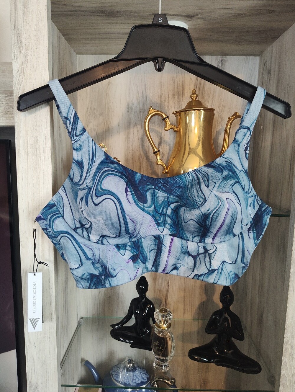 Victoria's Secret Blue Marble-Print Cropped Camisole